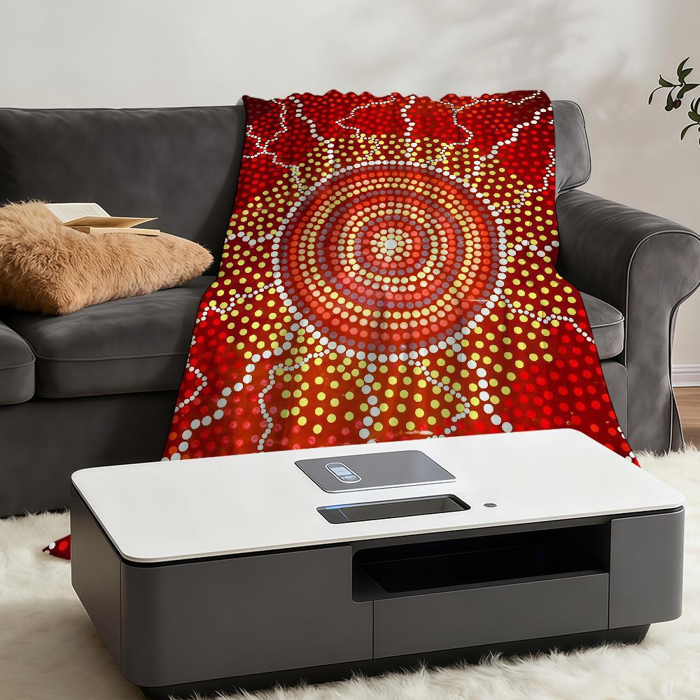 Australische Aborigine-Kunst Kreative Decke Überwurf Super Gemütlich Plüsch Wohnzimmer Sofa Couch Kindliche Geburtstagsgeschenke