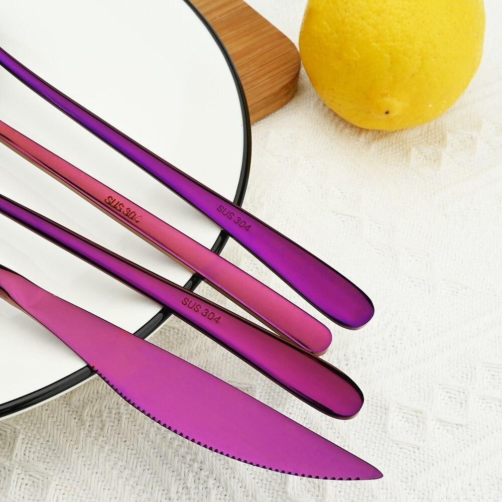 Nádobí v korejském stylu Stříbrné nádobí Nůž 6 kusů Sada nádobí 6 kusů Sada příborů z nerezové oceli Kuchyňské domácí příbory