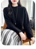 Women's Mid-Length Zipper Pullover Sweater - New Autumn/Winter Casual Knit Round Neck Top