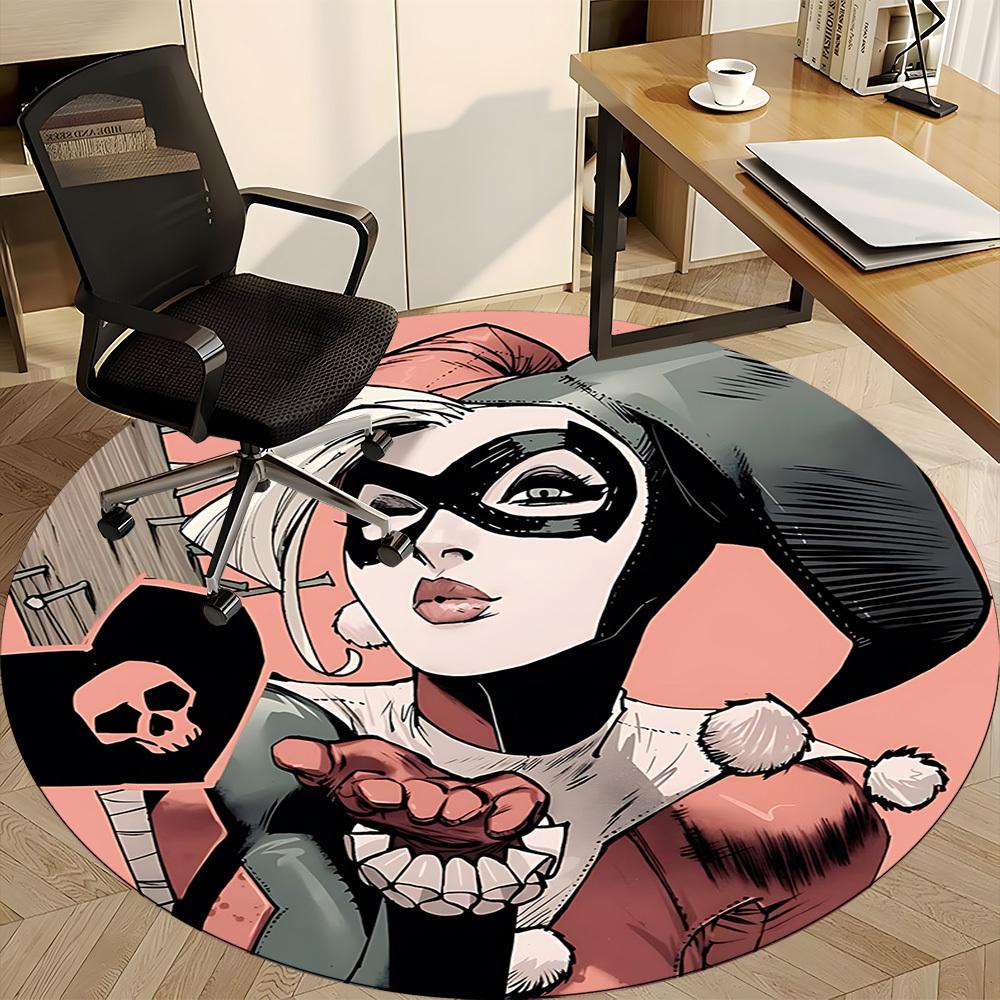 1pc Harley Quinn, Joker Office Round Area Rug, Under Office Chairs Bedroom Living Room Home Decor, Room Deco, Available in Various Sizes