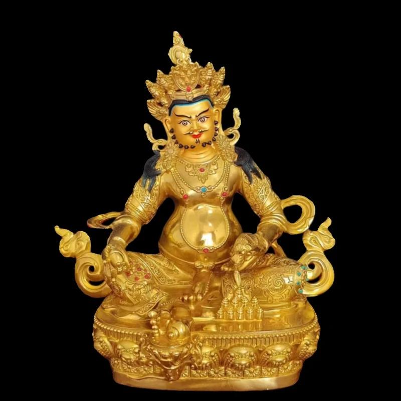 Feng Shui Copper Yellow God of Wealth Statue Buddha Tantric Home Living Sculptures