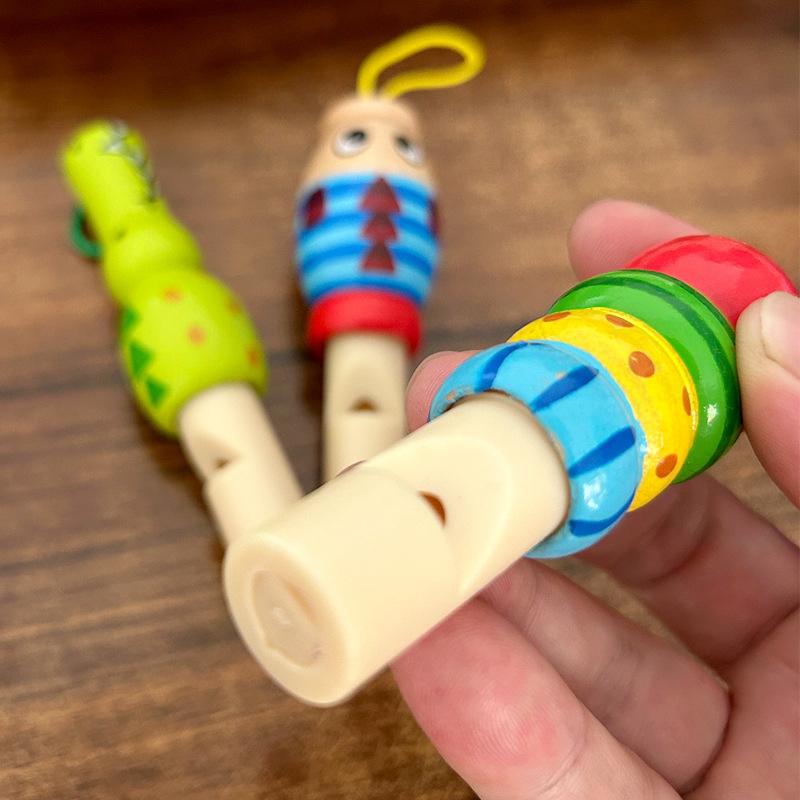6Pcs Animal Wooden Whistles Animation Music Instruments Party Favors Developmental Educational Toys For Baby Kids Kindergarteners