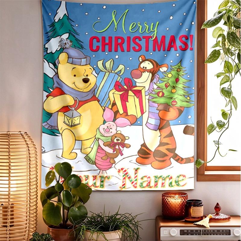 Custom Merry Christmas Pattern Tapestry Wall Hanging Boho Aesthetic Wall Blanket For Bedroom Living Room Dorm Home Wall Decor 101543