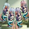 1PC Mermaid Girl Ocean Art Print 750ml Color Plastic Sports Water Bottle Leakproof Flip Straw Lid Suitable for Sports Office Home Use
