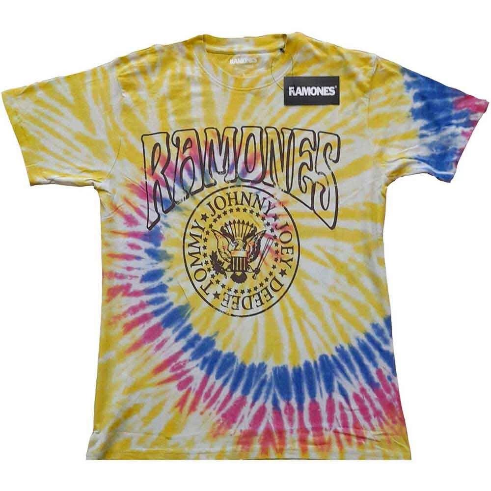 Ramones Unisex T-Shirt: Crest Psych (Dip-Dye) (Small) 2XL