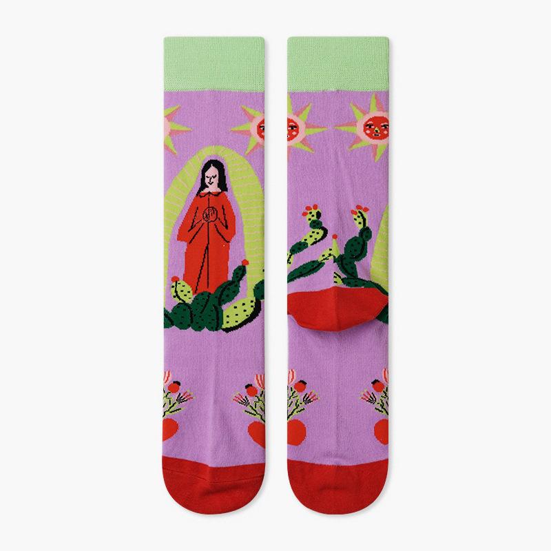 Autumn/Winter Couples Skateboard Sox Creative Abstract Art Harajuku Hip Hop Streets Tide Socks Colorful Funny Socks Skarpetki