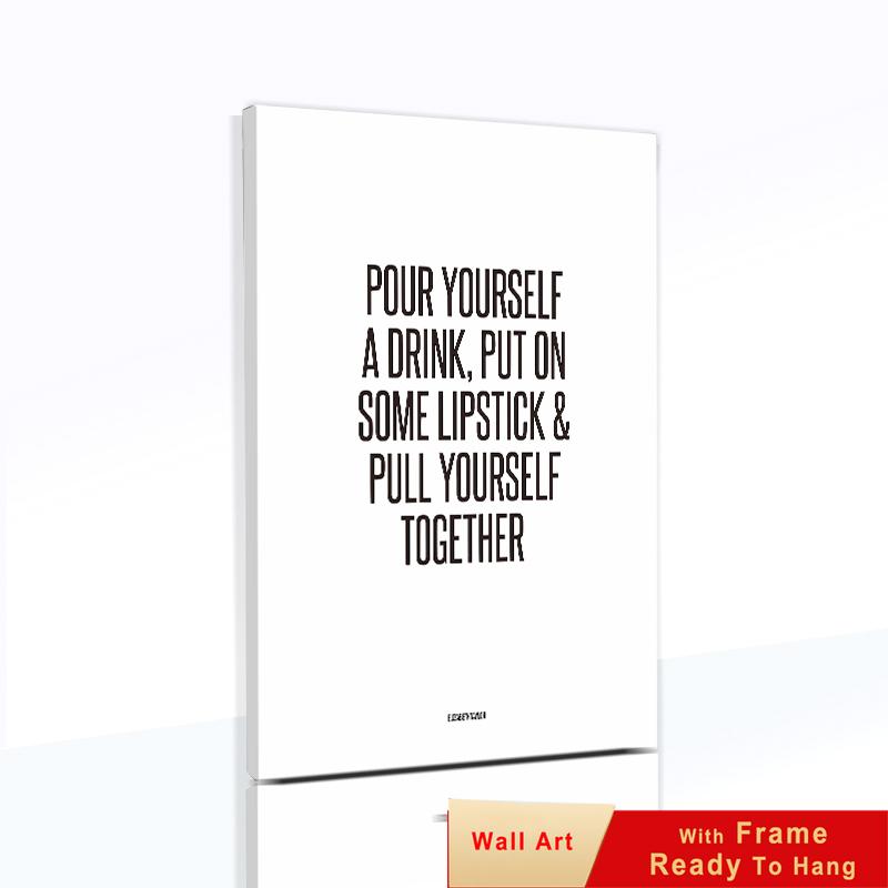 Pink Wall Art Peony Flowers Posters Pictures Quotes Bedroom Wall Decorative Prints Wall Painting for Living Room Decor Art