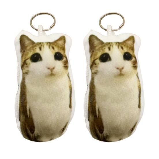 Portachiavi Peluche Attivato dalla Voce Gatto Miao Ciondolo Animale di Peluche Parlante Carino per Borse Zaini Regalo Divertente per Bambini Studenti