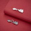 S925 Sterling Silver Cute Rabbit Carrot Pendant for DIY Beading Bracelet