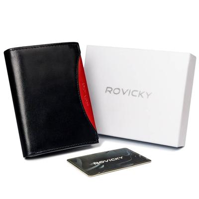 Richly Equipped Men's Wallet Made of Natural Grain Leather RFID - Rovicky