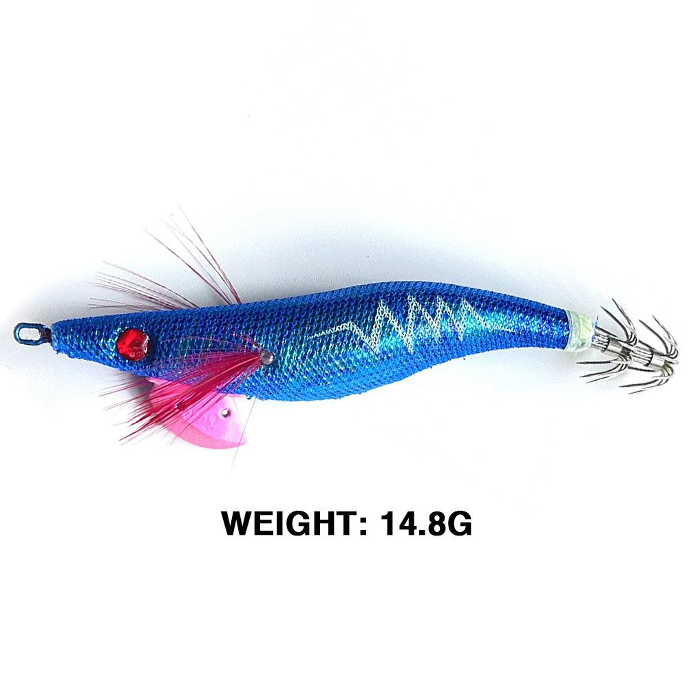 Luminous Wood Shrimp Lures Glow In Dark Squid Jig Hook Bait Simulation Jigging Hard Bait for Octopus Cuttlefish Fishing Tackle