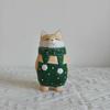 Handgeschnitzte Holzfigur einer schmutzigen Katze Niedliche Cartoon-Schreibtischdekoration Zum Verschenken