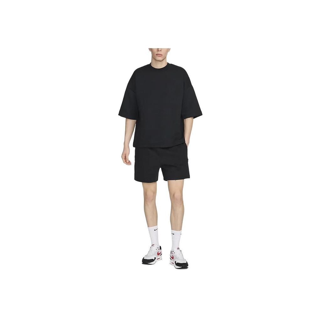 Nike Sportswear Air Solid Color Lace-Up Mid-Rise Sports Casual Shorts Men Shorts Black FN2160-010