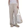 Women's Simple Solid Color Linen Pants with Double Side Pockets, Long Straight Leg, Casual Versatile Spring/Summer Wear