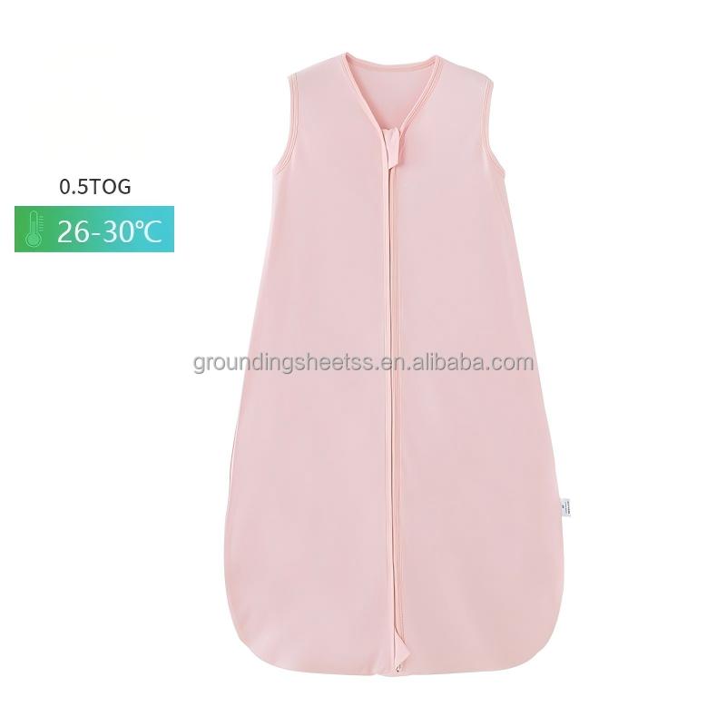 Baby Sleeping Bag Summer Thin Baby Sleepsack Kids Sleepwear Anti-Kick Blanket Cartoon Print Bamboo Cotton Fabric 0-24months&S розовый