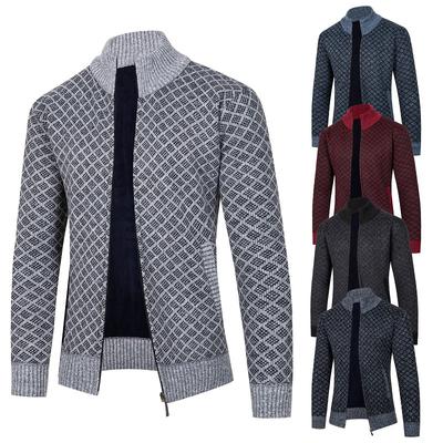 Cardigan tricoté semi-col roulé pour hommes automne et hiver, veste pull simple européenne et américaine empilée et épaissie