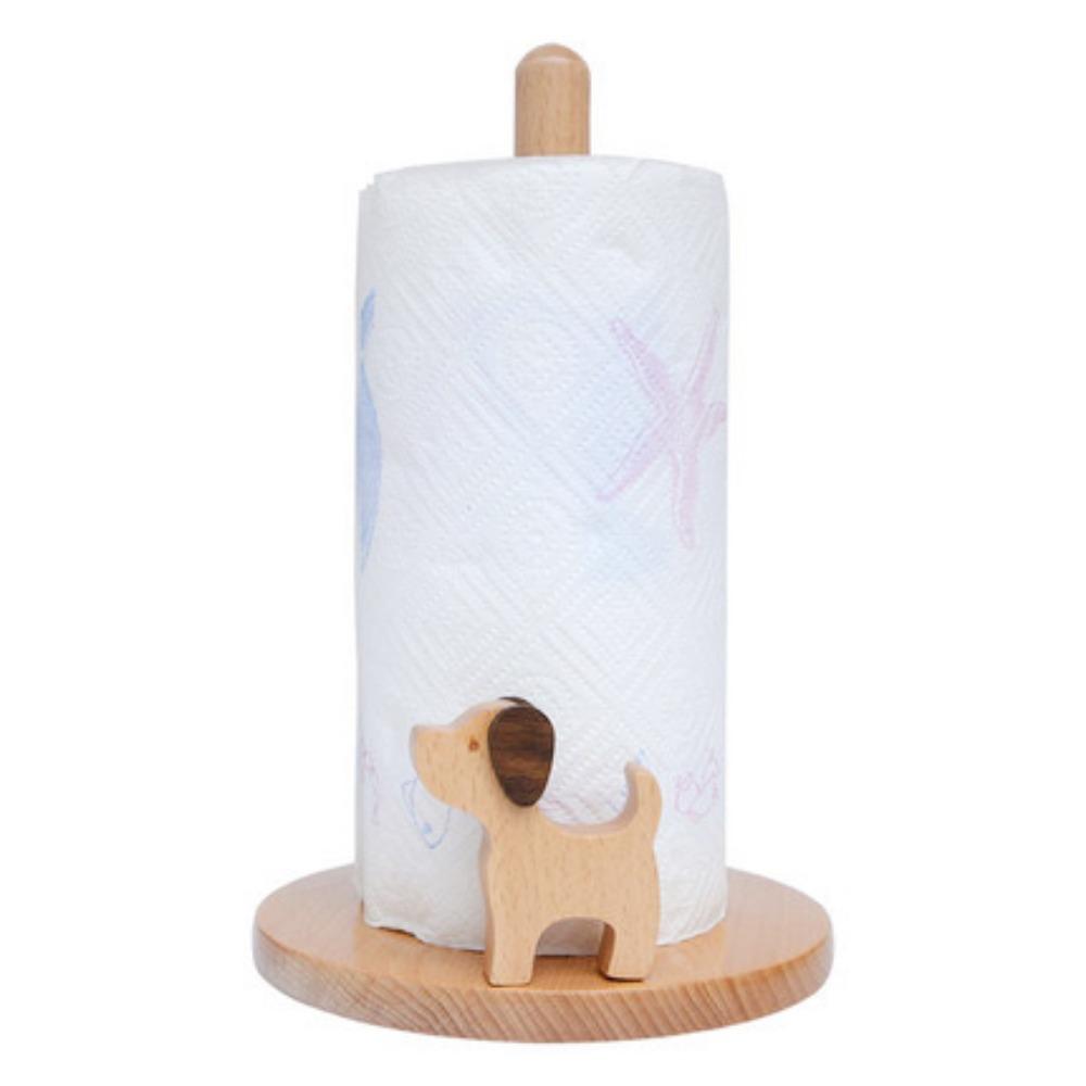 Vertical Cartoon Paper Towel Rack Durable Wooden Paper Roll Stand  Table Top