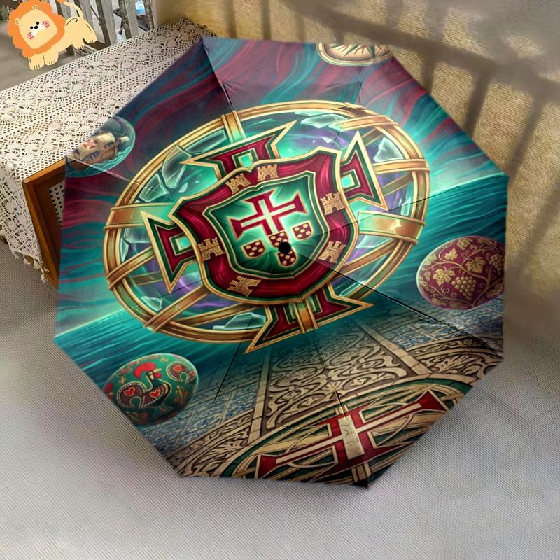 Portuguese Heritage Emblem Folding umbrella Umbrella durable light Sun umbrella travel