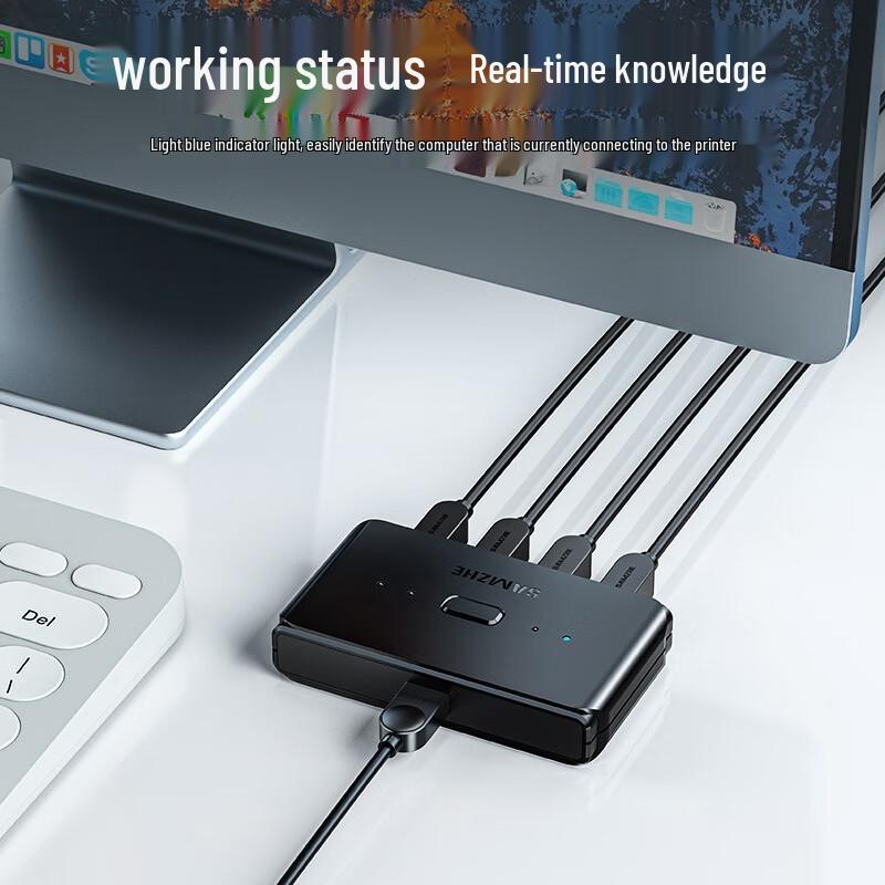 USB 4-Port Printer Sharing Switch