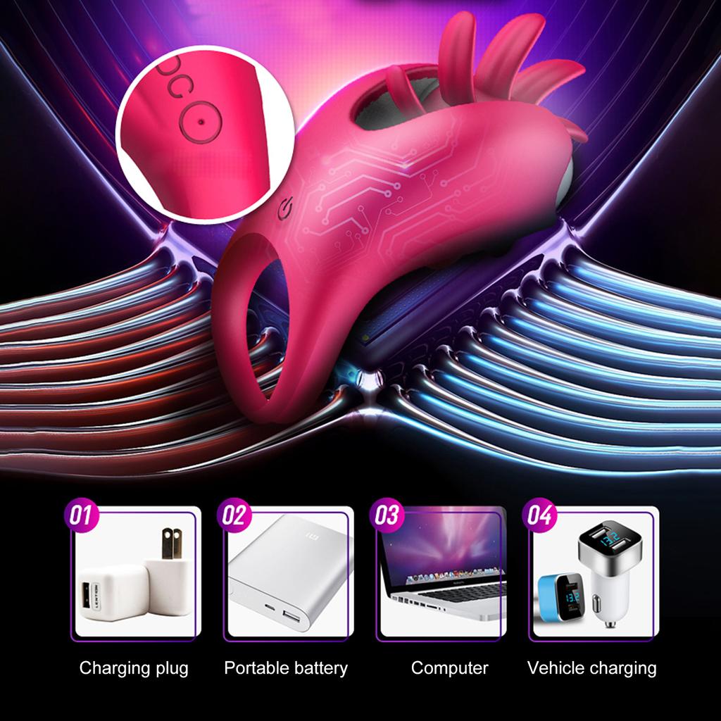 Wtoyu Vibrační kroužek na penis Vibrátor na olizování jazyka pro páry stimulátor klitorisu erekční kroužek pro dospělé