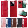 Leather Zipper Flip Wallet Case For Xiaomi 14T 14 13T 12T Redmi 14C 13C 12C Redmi Note 14 13 Pro Plus 12 Turbo 12S Phone Cover