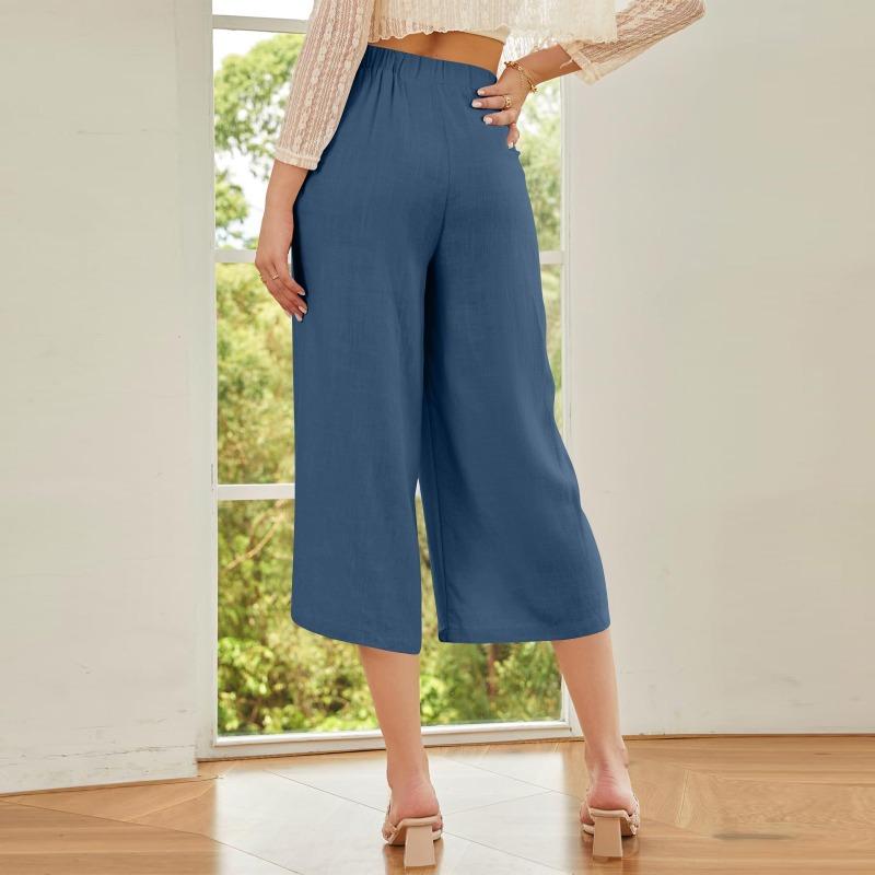 Women's Fashion Casual Solid Color Print Pants & Capris