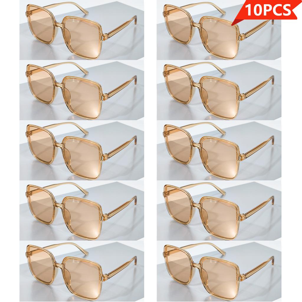 10pcs Fashionable Vintage Retro Oversized Frame Square Eyeglasses for Women Men Stylish Unisex Glasses for Everyday and All Kinds of Occasions