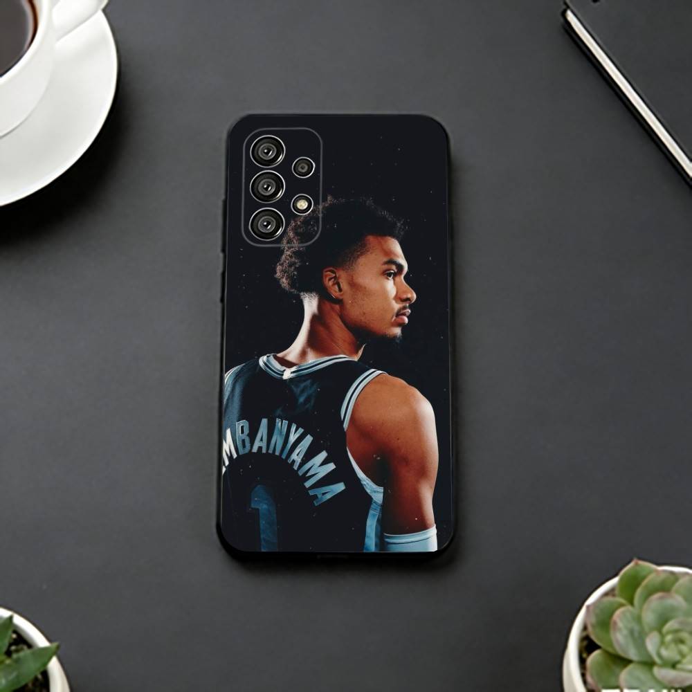 Sports Basketball Victor Wembanyama Phone Case For Samsung S25,S24,S21,S22,S23,S30,Ultra,S20,Plus,Fe,Soft Silicone Black Cover