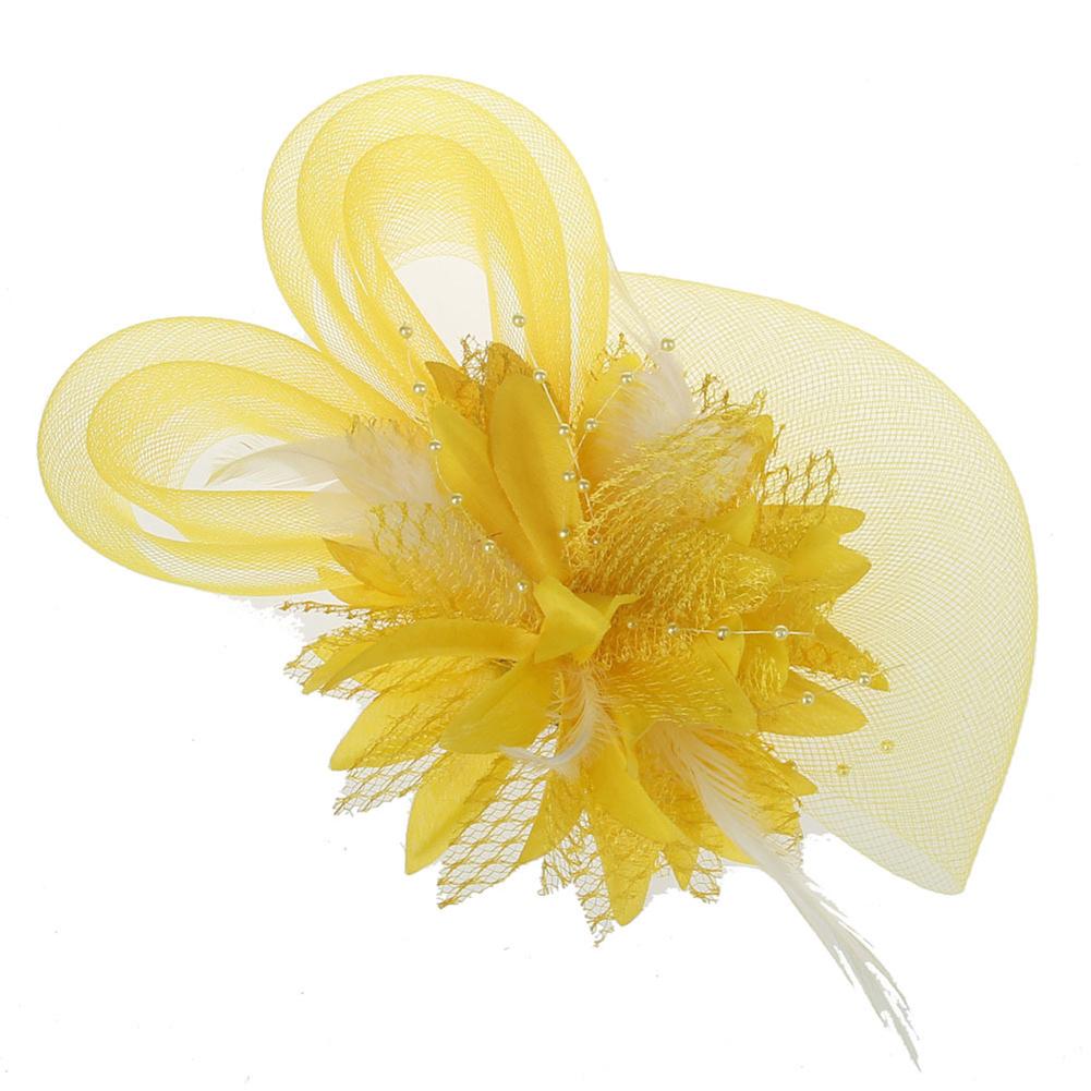 Bridal Jewelry Elegant Flower Women Stylish Hair Ornament Feather Headband Shimmer Headdress