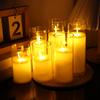 LED Electronic Candle Acrylic Cup Warm Light with Battery Flameless Moving Candle Christmas Church Wedding Home Bedroom Decor