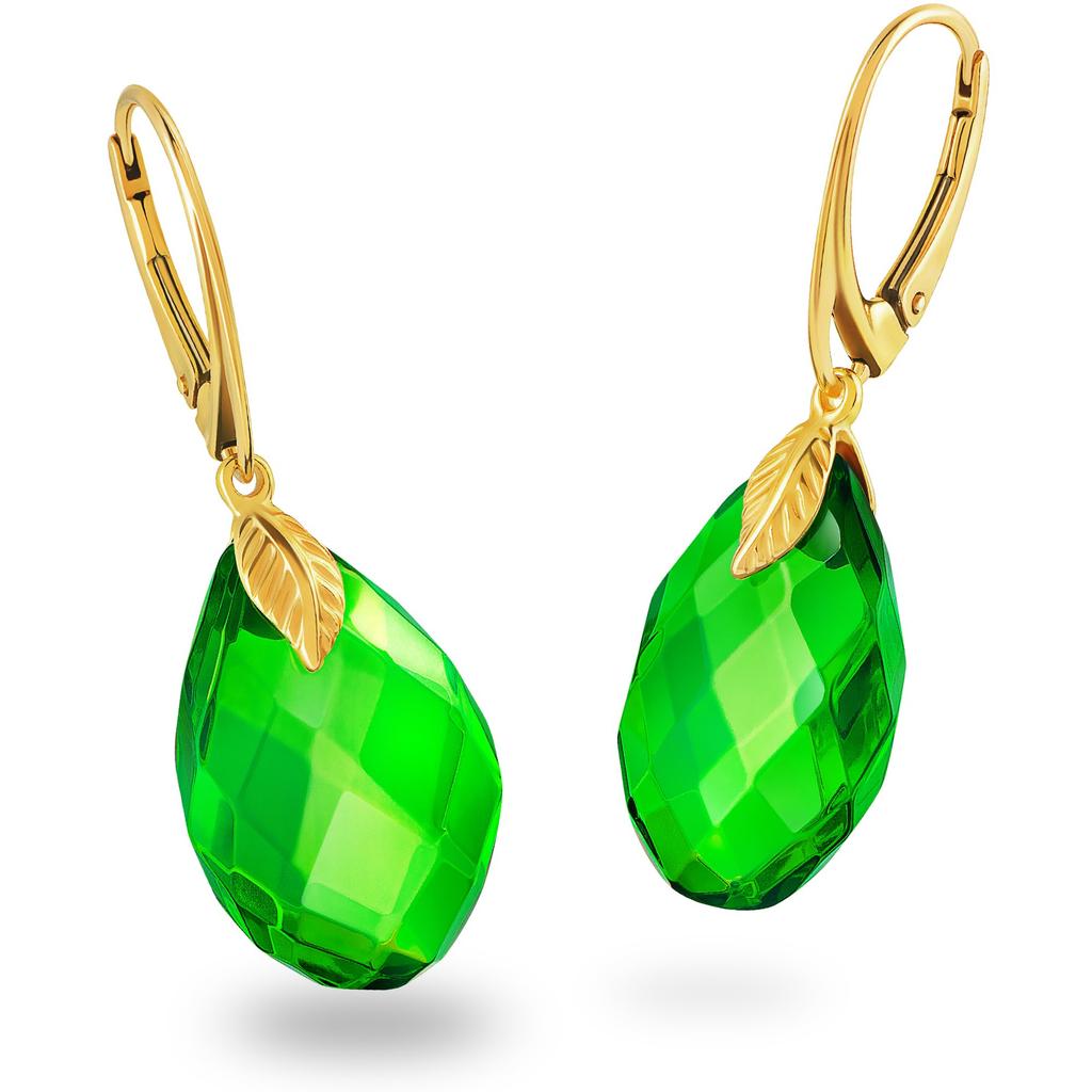 Amber by Mazukna Faceted Green Amber Earrings Jewelry in Silver 925 with Hardware and Leverback Lightweight and Perfect Gift for Includes Certificate