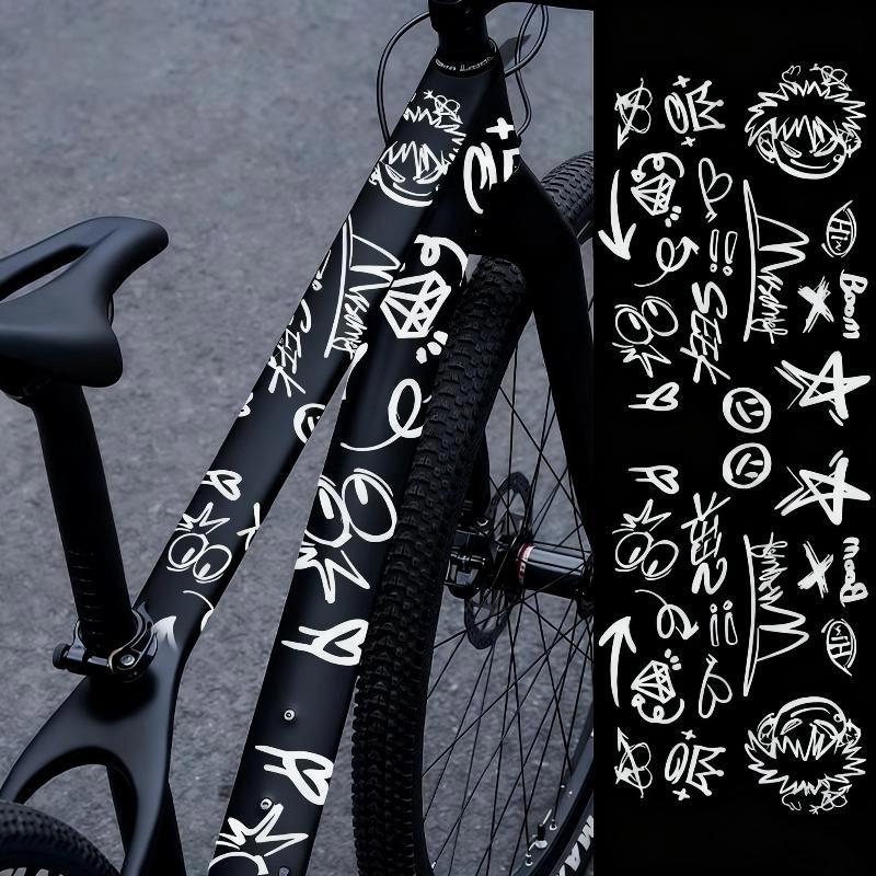 

1 Set Mtb Road Bikes Frames Sticker Cartoon Diy Reflective Waterproof Cycling Decals Bicycle Stickers For Bicycle Frame Top Tube