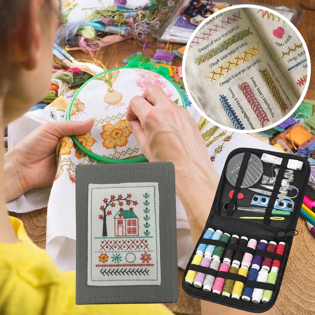 Embroidery Book Kit, Portable All Scenario Embroidery Book, Comes With A Complete And Instructional, Perfect For Beginners And Craft Lovers