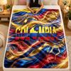 Flannel BlanketColombia Football Warm Soft Throw Blanket for Indoor Sofa Bed Living Room Use