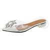2024 Spring and Autumn Fashion New Sexy Banquet Transparent Comfortable Crystal Women's High Heels Zapatos Mujer