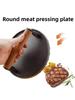 Cast Iron Rectangular Meat Press Round Steak Burger Press Barbecue Press for Flat Top Grill Hamburger