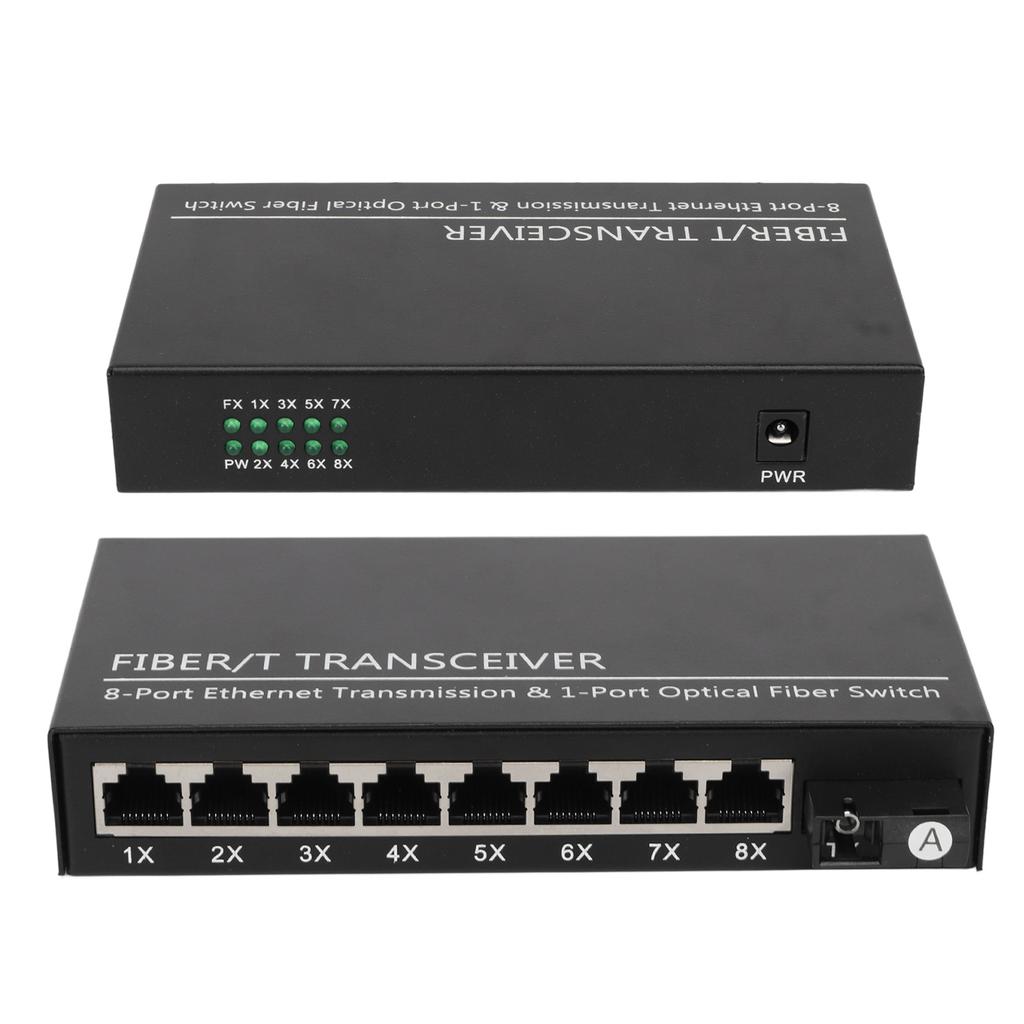 Tx1310nm RX1550nm Fiber Transceiver Up To 25km 1 Optical Port 8 Electrical Port Single Mode