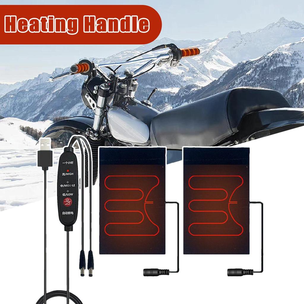 5V Uppvärmda Motorcykelhandtag 3 Värmelägen Vinterstyre Värmare Universell För Elcykel ATV Skoter Tillbehör