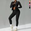 Women's Quick-Dry Breathable Three-Piece Cardigan Yoga Sportswear Suit