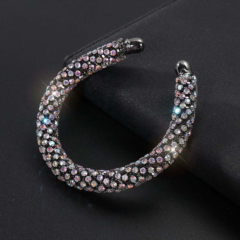Открытый браслет-манжета полностью из страз для женщин, сверкающий хрустальный камень, вечерний браслет, модные украшения A5