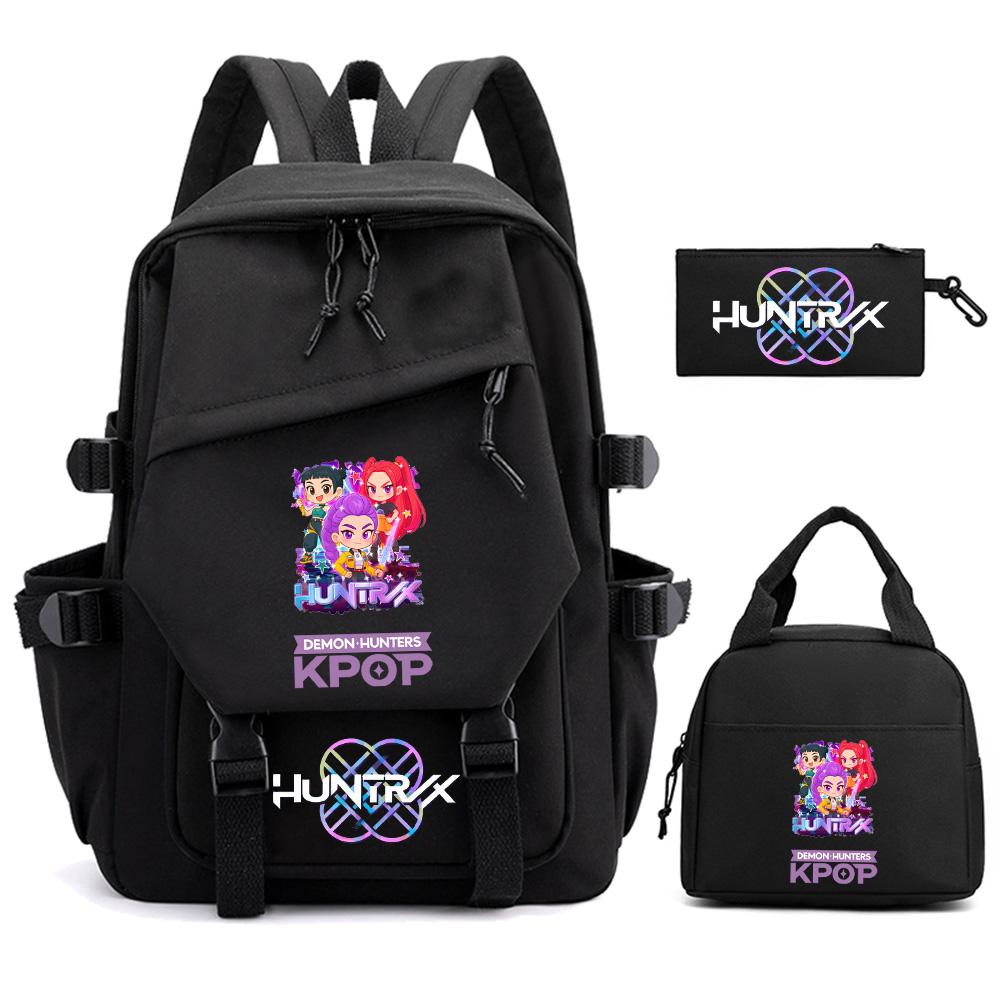 3Pcs/set Cartoon Kpop Demon Hunters Printed Backpack for Teenger Children Student Large Capacity Schoolbag Girl Gift Women Travel Bag Mochila