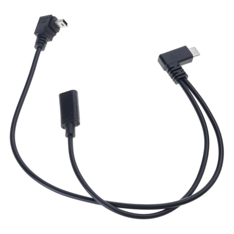 Type C to Small USB OTG Cable with Charging Port Enables Simultaneous Data Transfer and Device Powering Plastic Texture
