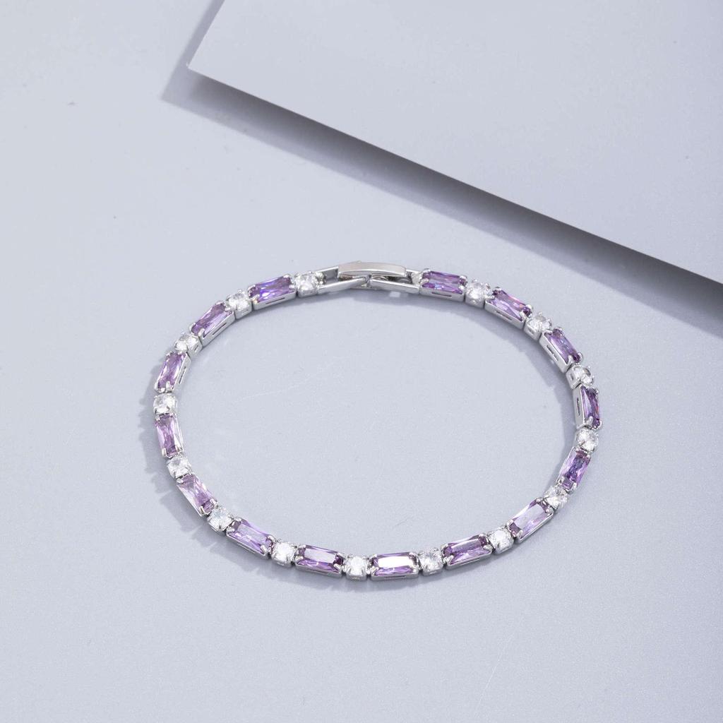 Zirconia White Crystal Tennis Bracelet - Light Luxury Beaded Couple Design