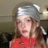 Y2K Punk Style Bandana Scarf Bling Bling Silver Fashion Headband for Women Girls Square Head Scarf  Hair Accessories