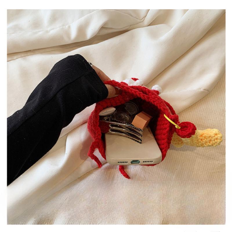 Рождественская вязаная вручную шерстяная сумка-мессенджер 2025 Новая маленькая женская — фото 16