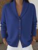 Women's Loose Fit Lapel Knit Cardigan - Soft, Cozy, Plain Color, Long Sleeve Autumn/Winter Sweater