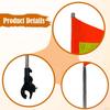 Golf Cart Flag Pole Kit Holder Accessories High Visibility Night Outdoor Telescopic for