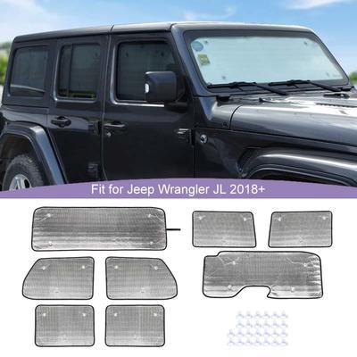 Car Windshield Front Sunshade Window Shade Foldable Sun Visor Cover Fit for Jeep Wrangler JL 2018 Up 4-Door Version Car Interior Accessories