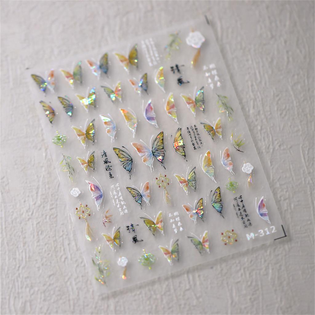 1pcs 5D Fashion Cartoon Mini Bow Nail Art Stickers Red Black White Ribbon Nail Decorations Decals DIY Nail Accessories