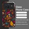 Creative Personality Mushroom Pattern Tempered Glass Phone Case for OPPO Reno 13 F 12 11 10 Pro Plus Find X8 X3 Lite A58 Covers
